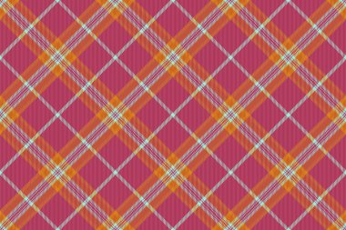 Kusursuz vektör, tebrik kartı desenli tartan işaretini göster. Kırmızı ve turuncu renk paletinde ekose kumaş arkaplan deseni.