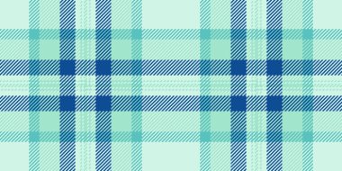 Tekstil kumaşı ve ekose kumaş dokusunu kontrol ediyorum. Dekoratif tartan vektör arkaplanı açık ve mavi renk paletinde pürüzsüz.