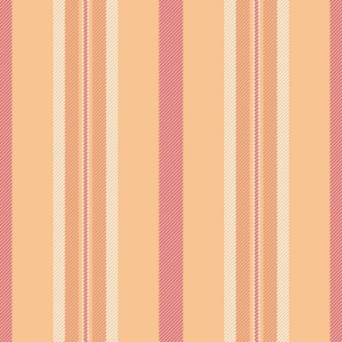 Ekim tekstil dikey arka plan, parça şeritsiz doku. Turuncu ve fildişi renk paletinde kabile çizgileri kumaş desen vektörü.