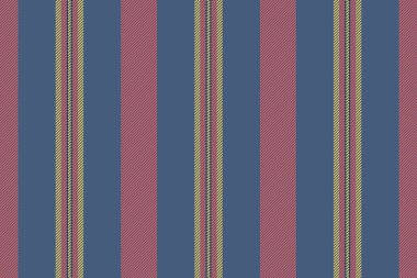 Vull çizgileri tekstil kumaşı, kabarık, dikey olmayan vektör. Mavi ve kırmızı renk paletinde kurban deseni desen çizgili arkaplan.