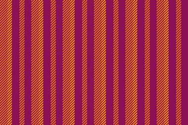 Layout vertical vector fabric, iconic stripe texture lines. 1960s pattern background seamless textile in orange and pink colors palette.