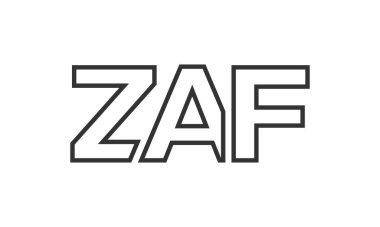 ZAF logo tasarım şablonu güçlü ve modern kalın metinlerle. Basit ve minimal tipografi içeren ilk tabanlı vektör logosu. Modayı takip eden şirket kimliği markalar için ideal..