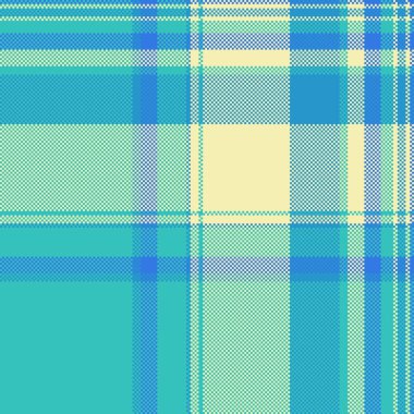 Pixelated ekose doku. Mavi ve bej desenli. Retro tarzı. Özgeçmiş, tekstil ya da nostaljik tasarımlar için kullanılabilir..