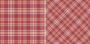 Ekose kumaş desenli, dikdörtgen kumaşlı ve tartan arkaplan dokusu vektörlü. Sıcak renklerde olsun. Sevgililer Günü kıyafetleri ilham verici..