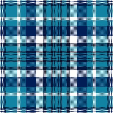 Klasik mavi ve beyaz ekose desenli. Kumaş, arka plan ya da grafik elementler için tekstil tasarımı. Zamansız, çok yönlü ve kolayca adapte edilebilir..