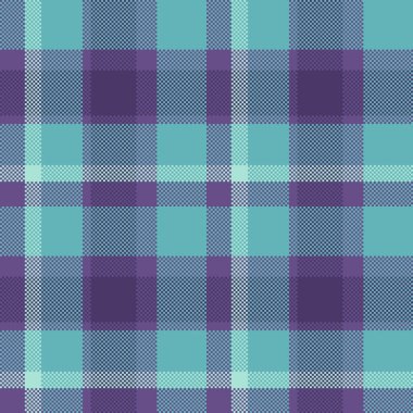 Yumuşak desenli tartan kumaş, cazibeli ekose kumaş arka plan. Aşk şablonu vektör denetimi menekşe ve pastel mavisi renk paletinde pürüzsüz.