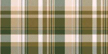 Şeritsiz doku kontrolü, yatak odası desenli ekose vektör. Sarı ve açık renk paletinde simetri tekstil kumaş tartan arkaplanı.