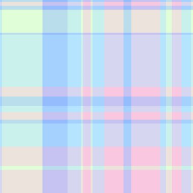 Tartan tekstil arka planı, örtülü kumaş vektör ekoseli. 50 'ler ışık ve beyaz renk paletinde pürüzsüz desen dokusunu kontrol eder.