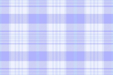 Hobi tekstil arka plan ekoseli, bandana dikişsiz vektör deseni. Ürkütücü kumaş dokuyu mavi ve beyaz renk paletiyle kontrol et.