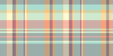 İpek tekstil dokusu vektörü, dünya çapında dikişsiz ekose kontrolü. Yüzey deseni kumaş arkaplanı ışık ve pastel renk paletinde.