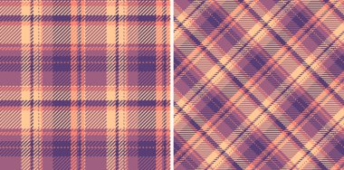 Tekstil tartan dokusuna sahip kumaş kontrol kalıbının kusursuz ekoseli vektörü. Popüler renklerle yazılmış. Havalı bir tarz için moda bandanaları.