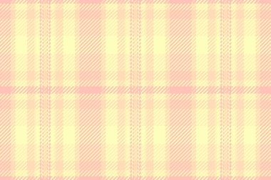 Ekoseli düğün çeki, kadın kumaş kumaş taşıyıcısı. Açık renkli ve şeftali rengi palette tartan desenli arka plan.