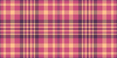 Kostüm kusursuz desen, neşeli tekstil arkaplan tartanı. Ulusal kumaş dokusu ekose pembe ve turuncu renk paleti.