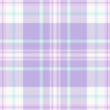 Yumuşak lavanta, nane ve beyaz renkte yumuşak pastel ekose desenli. Modern, pikselleştirilmiş estetik, arka plan, tekstil ve tasarım projeleri için ideal. Çok yönlü, sakinleştirici bir doku..