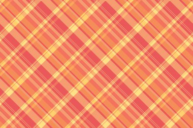 Bebek tekstil tartan ekose, jpg arka plan dikişsiz vektör. Turuncu ve kırmızı renk paletinde kumaş deseni kontrolü.