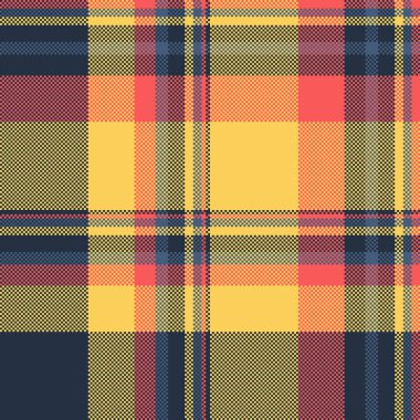 Pikselleştirilmiş ekose desen. Kesişen çizgilerden oluşan canlı dijital tekstil tasarımı. Özgeçmiş, web tasarımı ya da geçmişe dönük projeler için ideal. Çok yönlü ve göz alıcı..