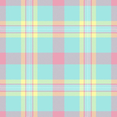 Pastel ekose desenli. Yumuşak, damalı, pembe, sarı ve mavi renkli tekstil tasarımı. Geçmişler, kumaşlar ya da yaratıcı projeler için ideal. Çok yönlü arkaplan.