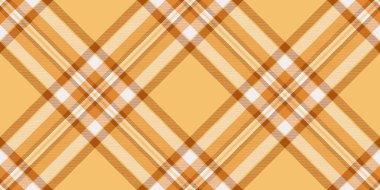 Kumaş desenlerini kontrol et, kumaş kumaşlarını incele. Değişim dokusu turuncu ve kehribar renk paleti ile kusursuz vektör ekoseli.