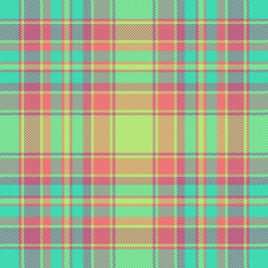 Pikselleştirilmiş ekose desen. Özgeçmiş, web tasarımı veya yaratıcı projeler için özgün doku ideali. Canlı renkler eşsiz, şık bir dokunuş ekler. Çok yönlü grafik varlığı.