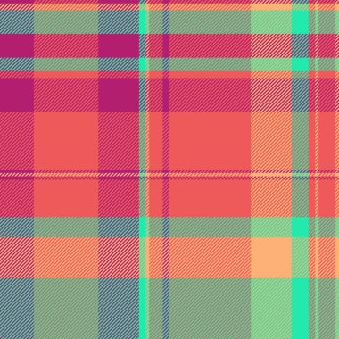 40 'ların ekose vektör dokusu, tattersall tekstil arkaplan deseni. Kırmızı ve gök mavisi renk paletindeki kusursuz tartan kumaşı soyut kontrol et.