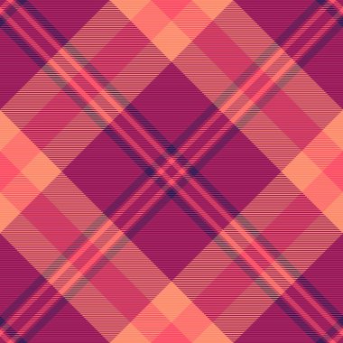 Ekoseli kumaş kontrolü, düzenli ekose vektörsüz. Doğum günü arkaplan kumaş deseni pembe ve kırmızı renk paleti.