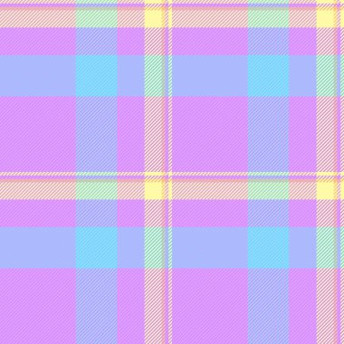 2026 kumaş tartan desenli, yüzey tekstil ekoseli. Menekşe ve cyan renk paletinde yaşsız doku kontrol vektörü.