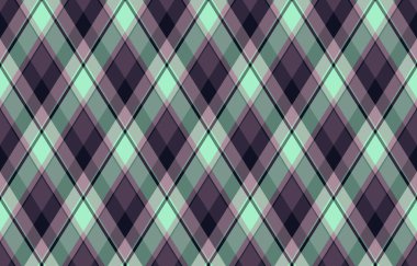 Argyle geometrik eşkenar dörtgenin kusursuz deseni. Harlequin duvar kağıdı tasarımını kontrol et. Web geçmişi için klasik elmas şekilli tekstil malzemesi, baskı kumaşı, kazak, ambalaj kağıdı, hediye kartı, davetiye.