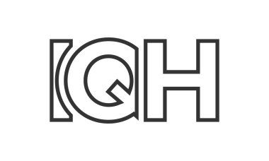 IQH logo tasarım şablonu güçlü ve modern kalın metinlerle. Basit ve minimal tipografi içeren ilk tabanlı vektör logosu. Modayı takip eden şirket kimliği markalar için ideal..