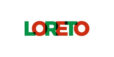 Loreto 'nun Meksika ambleminde parmak izi ve ağ var. Tasarım, modern yazı tipinde cesur tipografiye sahip geometrik stil, vektör illüstrasyonuna sahiptir. Beyaz arkaplanda izole edilmiş grafiksel slogan harfleri.