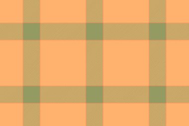 Tekrarlanan ekoseli tarama, yerli kusursuz kumaş. Turuncu ve kireç rengi palette saten tekstil vektörü..