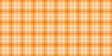 Romantik ekose kumaş, avcı kumaş dokusu tekstili. Turuncu ve açık renk paletinde Rag vektör kontrol şablonu.