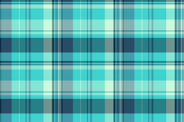 Tartan desenli kumaş, ekose kumaş arkaplan. Cyan ve teal renk paletinde vektörsüz kumaşı kontrol et.