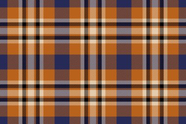 Zarif doku vektörü, pamuksuz arka plan kumaşı. Sınır denetimi turuncu ve açık renk paleti ile ekose tartan tekstil.
