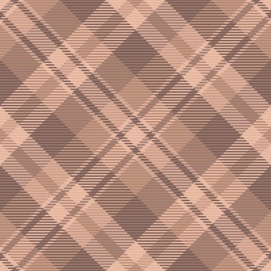 Düzgün bir vektör dokusu, paspassız arkaplan deseni. Pastel ve turuncu renk paletinde basitlik katran desenli ekose kumaş.
