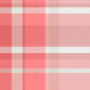Arkaplan ekose vektörü tasarla, şık, pürüzsüz kumaş kontrolü. Kırmızı ve beyaz renk paletinde tekstil desenli tartan deseni.
