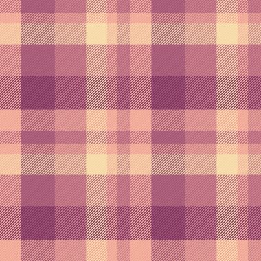 Sakin ekose tartan vektörü, grunge arkaplan kumaş dokusu. Kağıt kontrol deseni kırmızı ve pembe renk paletinde kusursuz tekstil.