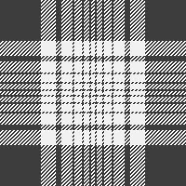 Klasik monokrom ekose kumaş. Retro tekstil tasarımı veya dikişsiz tartan arkaplan. Moda, dekorasyon, grafik projeler için zamansız, ince bir desen gerekir..