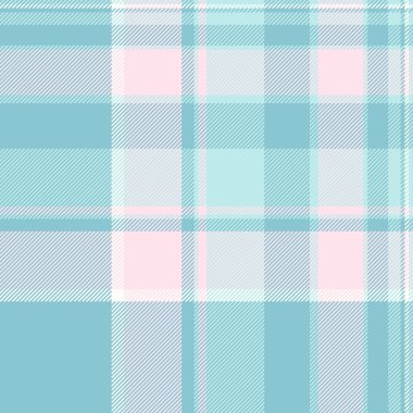Pazarlama kontrol dokusu pürüzsüz, Kanada model vektörü. Kalın tekstil kumaş ekose ve cyan renk paleti.