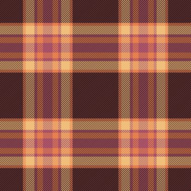 Arka plandaki ekosesiz, yumuşak desenli tartan kumaşı davet et. Döküntü desen kontrol kumaş vektörü kırmızı ve turuncu renk paleti.