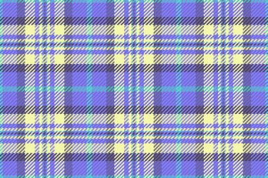 Kart arka plan vektörü, genç tekstil kumaşı. Serin dikişsiz desen tartan denetimi çivit rengi ve açık renk paleti.