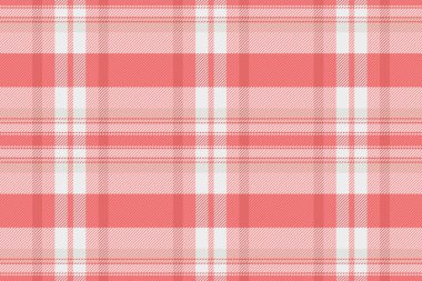 Okul desenli, dikdörtgen, lüks arka plan kumaşlı ekose kumaş. Kırmızı ve beyaz renk paletinde tartan vektör dokusu kontrolü.