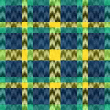 Perde tartan vektör arka planı, iç doku dokusunu kontrol et. Konforlu desensiz tekstil ekoseli cyan ve deniz mavisi renk paleti.