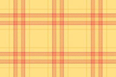 Kumaş dokuma desenleri, ekoseli tatiller. Altmışların vektör dokusu arkaplan tartanı parlak altın ve turuncu renk paletinde.