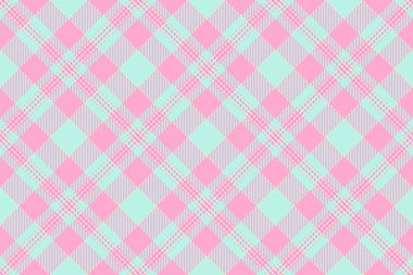 Grunge desenli kumaş kontrolü, iz bırakmayan kumaş kumaşı. Ekose arka plan vektör dokusunu açık ve pembe renk paletinde kapat.
