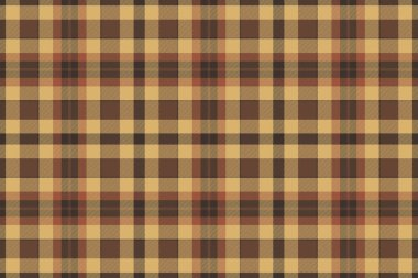 Modern vektör kontrol dokusu, yerel arka plan tekstil ekoseli. Turuncu ve kehribar rengi palette dikişsiz kumaş desenini kontrol eder.