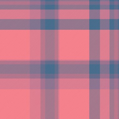 Noel desenli tartan taşıyıcı, kareli kumaş yatağı. İç mekan dikişsiz arka plan kumaş deseni kırmızı ve cyan renk paletinde.