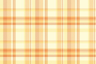 Kırsal doku dikişsiz kumaş, cilt tekstil araştırması. Hobi vektör desenli ekose turuncu ve mısır ipeği renk paleti.