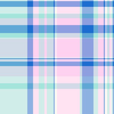 Kareli kumaş dokusu kalıbı, kusursuz bir geçmiş kontrolü. Açık ve mavi renk paletinde desenli ekose kumaş tekstil vektörü.