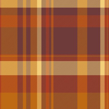 Bebek desenli arka plan, sicim vektör kumaş deseni. Kırmızı ve turuncu renk paleti ile kusursuz tartan tekstil pazarlama denetimi.