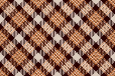 Kıyafet desenli tartan, peçesiz vektör dokusu. Vichy arkaplan tekstil kumaş koyu ve turuncu renk paleti.